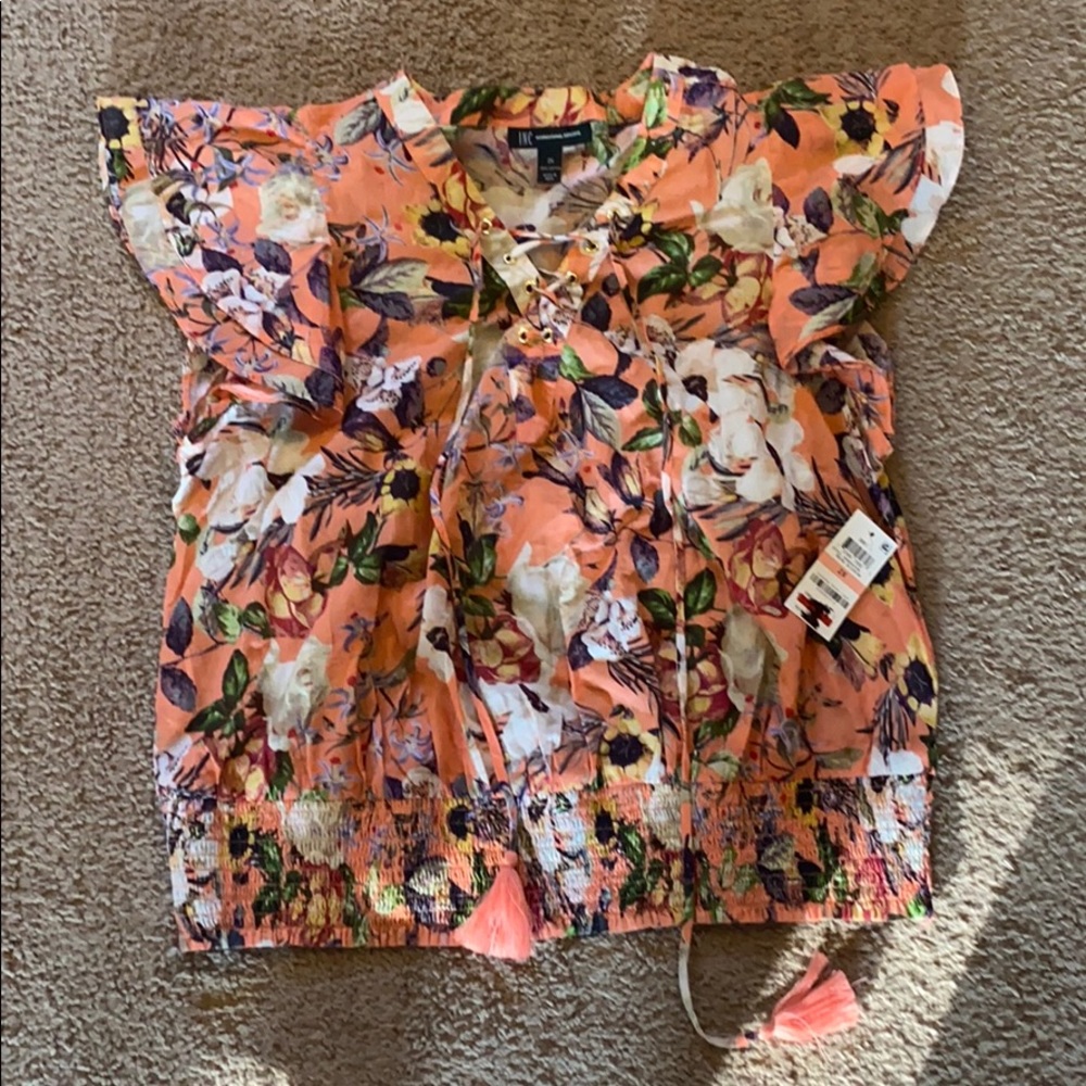 Cotton Lace-Up Flutter Top